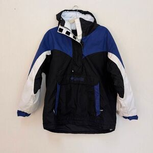 Vintage Columbia Women's Pullover Winter Jacket Coat Ski Size Sm 90s Blue/Black
